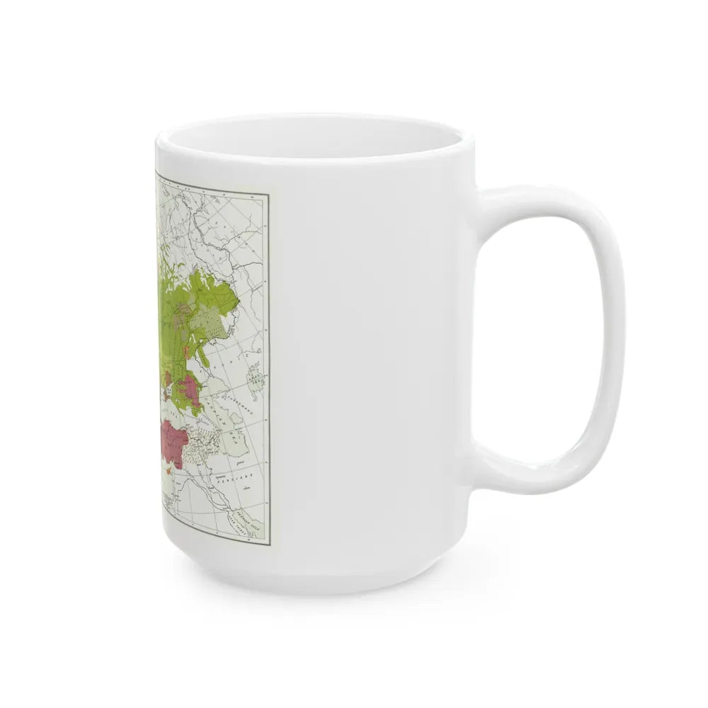 Europe & Adjoining Asia & Africa - The Races of (1919) (Map) White Coffee Mug-Go Mug Yourself