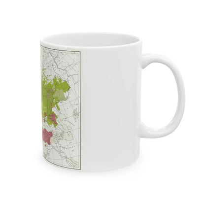 Europe & Adjoining Asia & Africa - The Races of (1919) (Map) White Coffee Mug-Go Mug Yourself