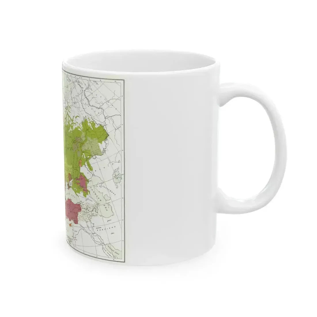 Europe & Adjoining Asia & Africa - The Races of (1919) (Map) White Coffee Mug - Go Mug Yourself