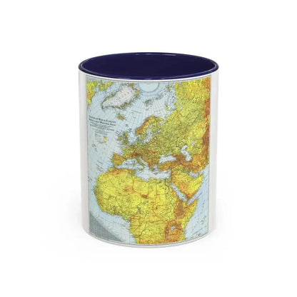 Europe, Africa, and Western Asia - Theater of War (1942) (Map) Accent Coffee Mug 11oz Navy - Go Mug Yourself