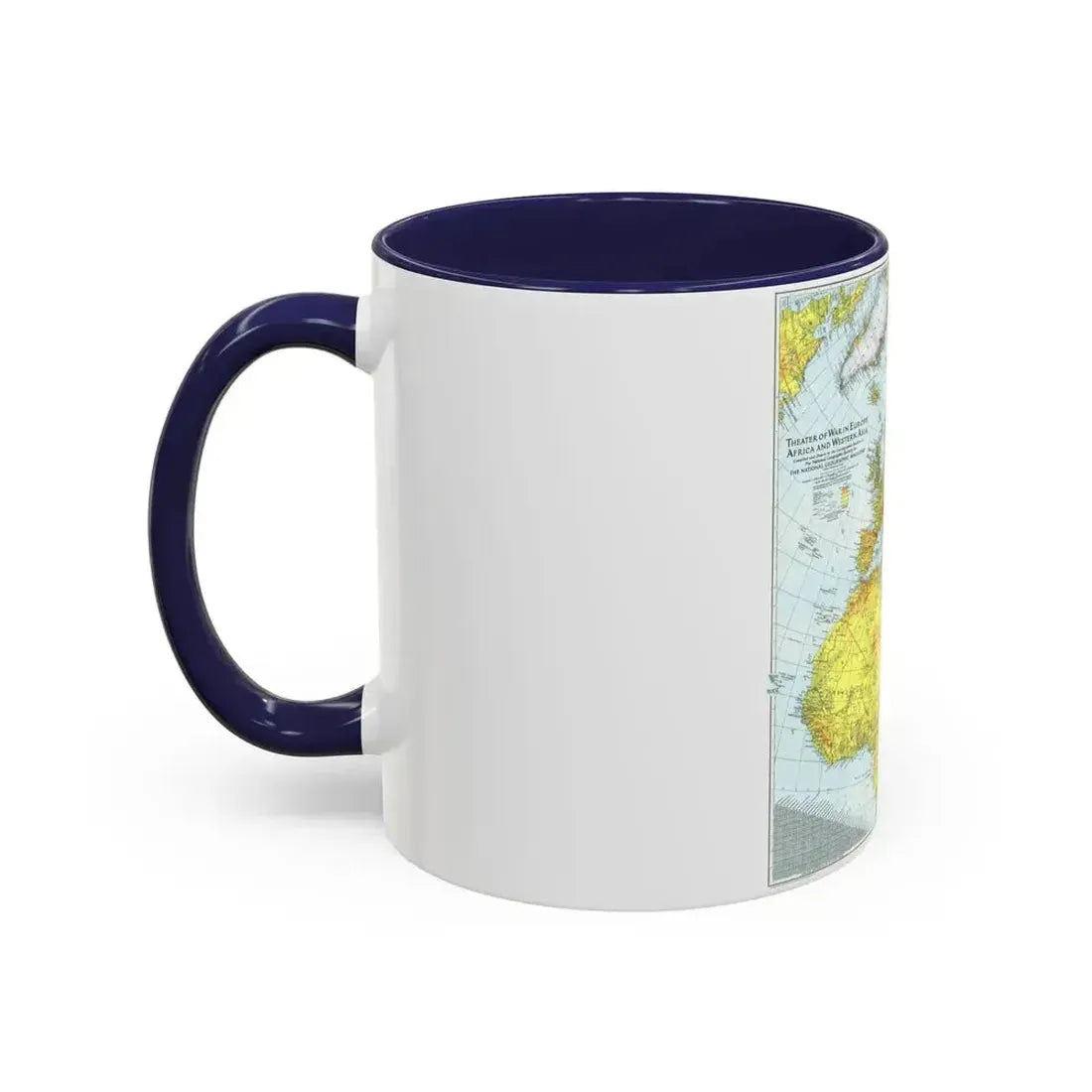 Europe, Africa, and Western Asia - Theater of War (1942) (Map) Accent Coffee Mug - Go Mug Yourself