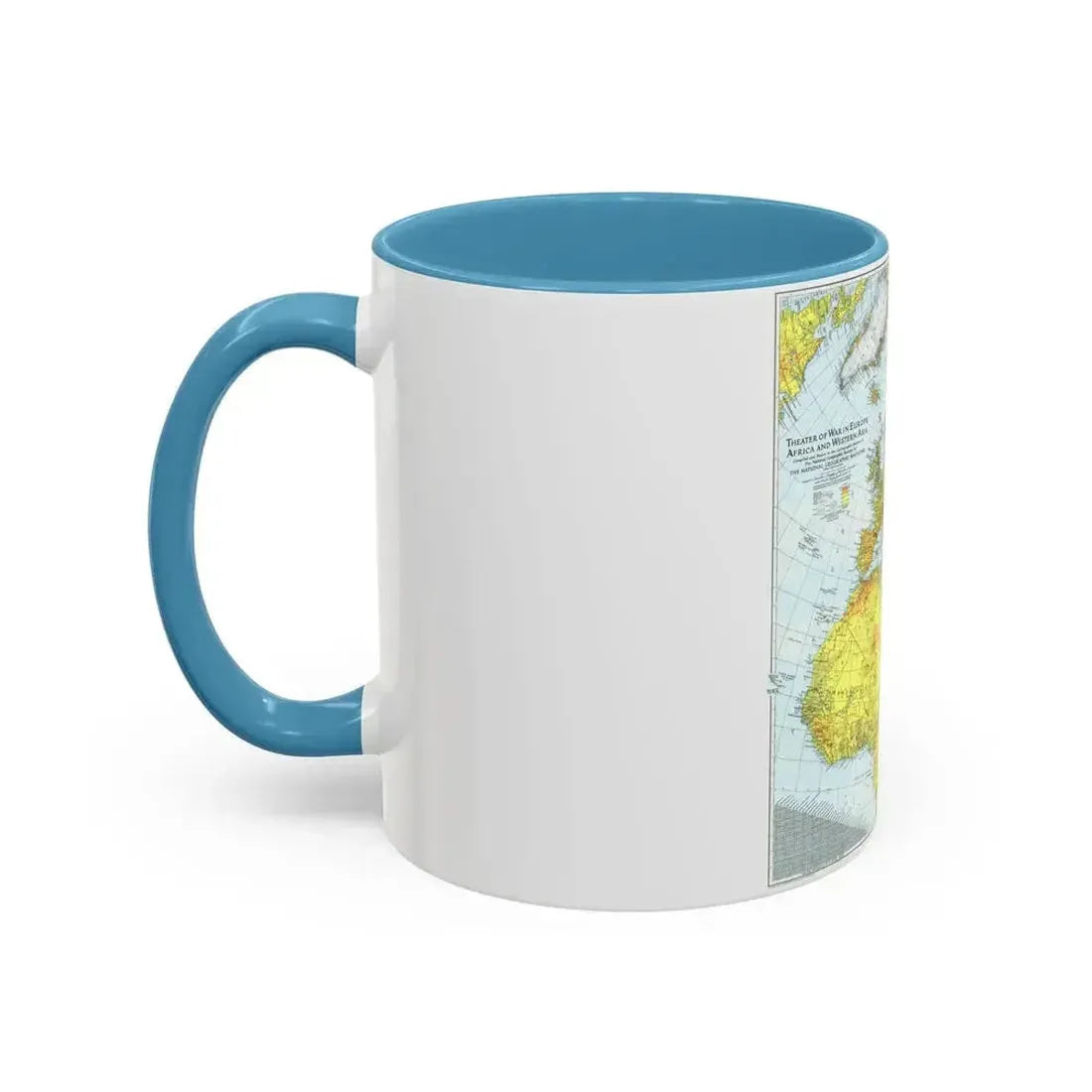 Europe, Africa, and Western Asia - Theater of War (1942) (Map) Accent Coffee Mug - Go Mug Yourself