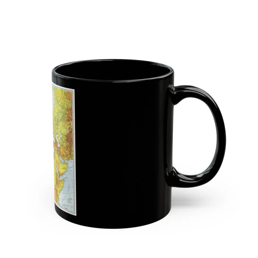 Europe, Africa, and Western Asia - Theater of War (1942) (Map) Black Coffee Mug-Go Mug Yourself