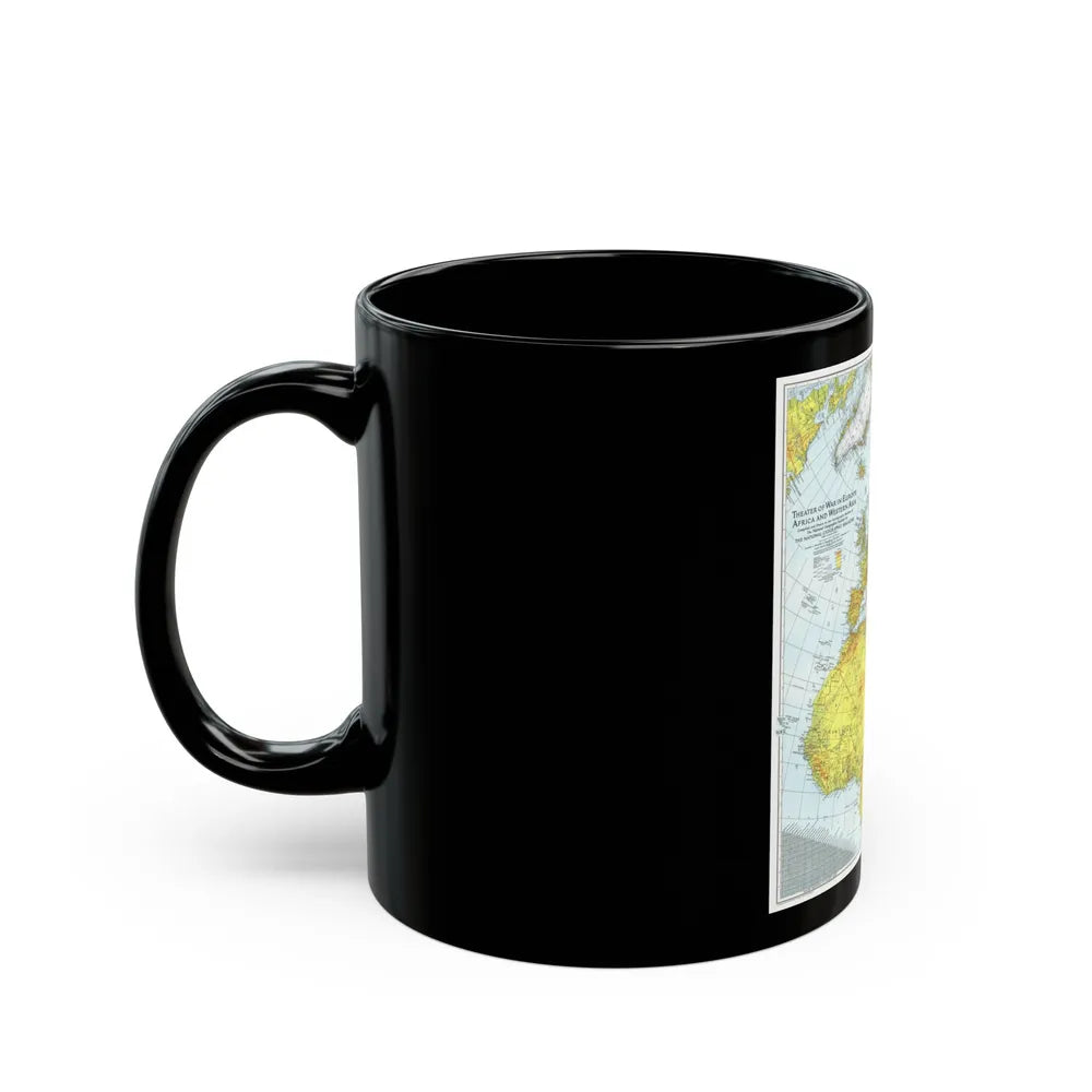 Europe, Africa, and Western Asia - Theater of War (1942) (Map) Black Coffee Mug-Go Mug Yourself