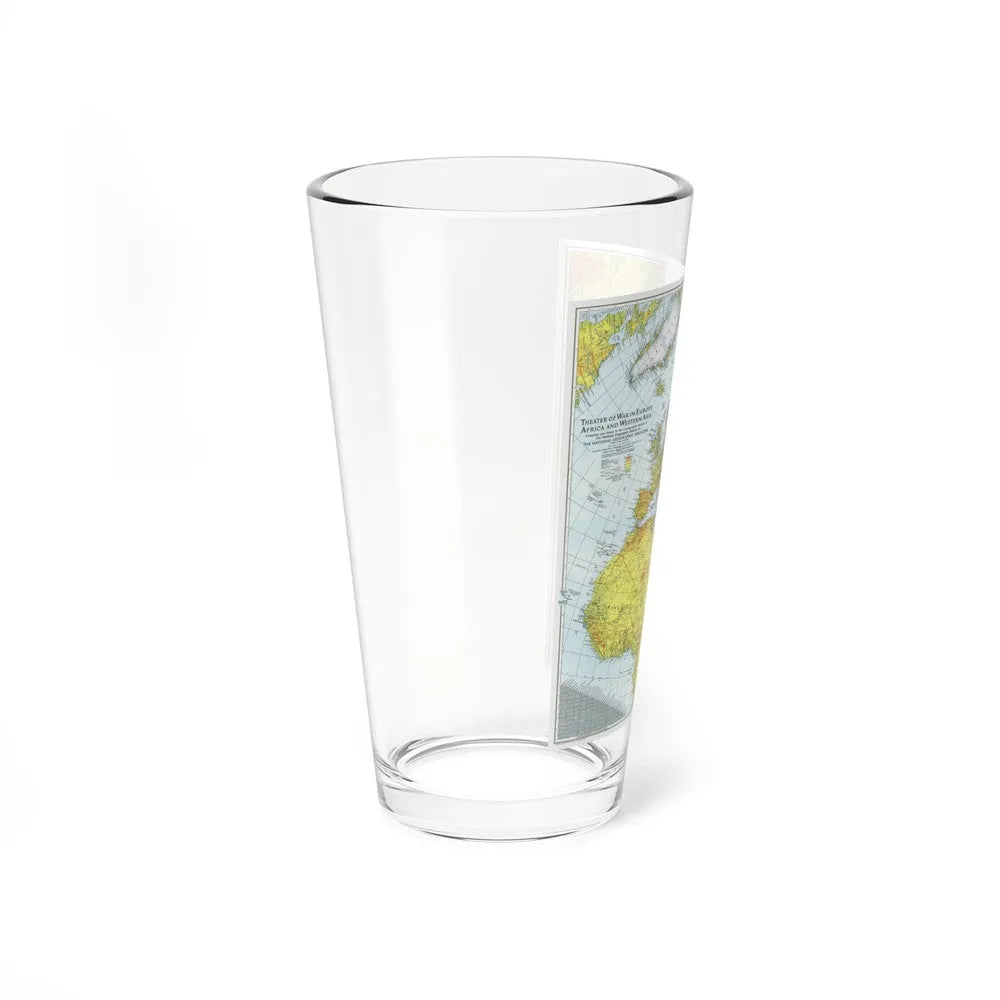 Europe, Africa, and Western Asia - Theater of War (1942) (Map) Pint Glass 16oz-Go Mug Yourself