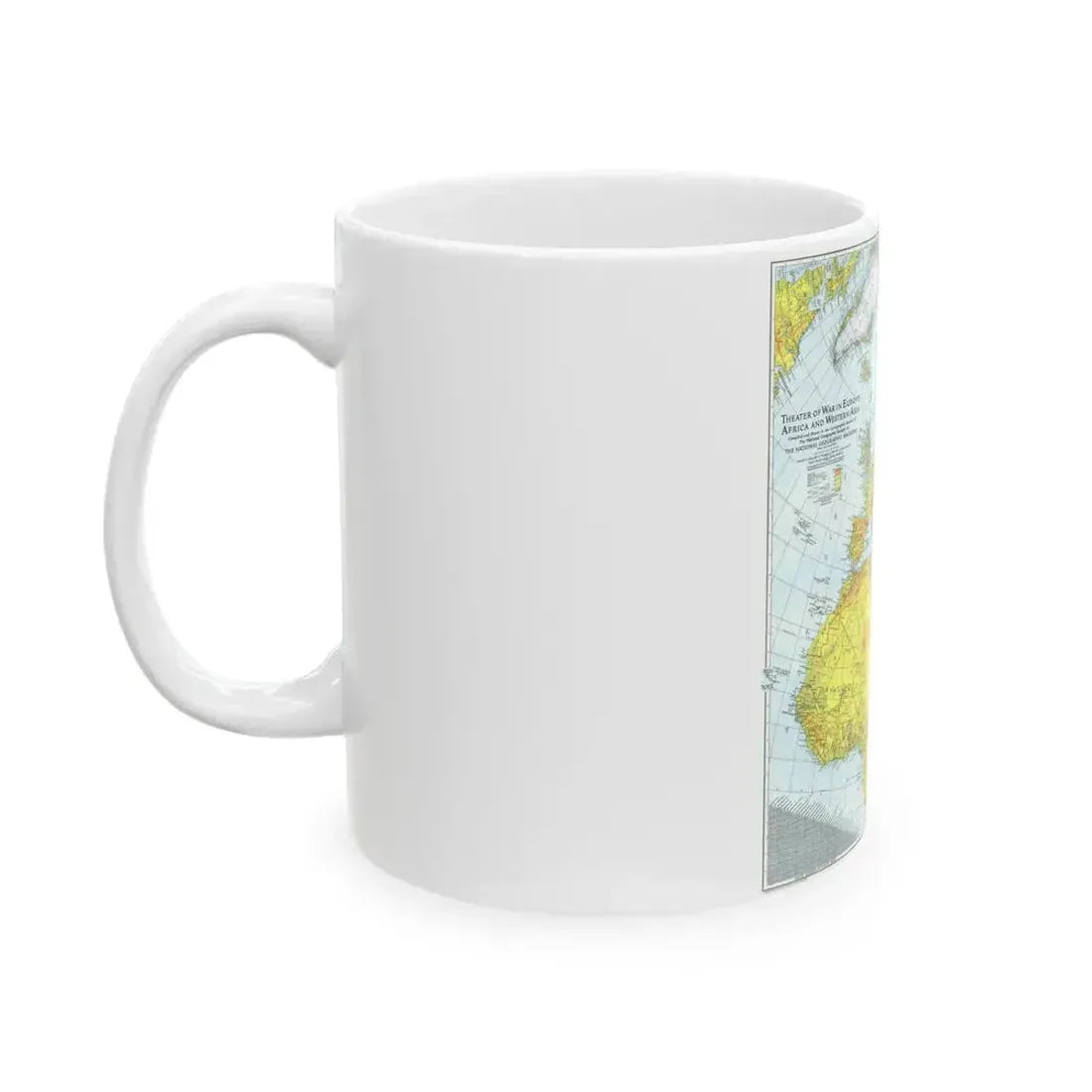 Europe, Africa, and Western Asia - Theater of War (1942) (Map) White Coffee Mug - Go Mug Yourself
