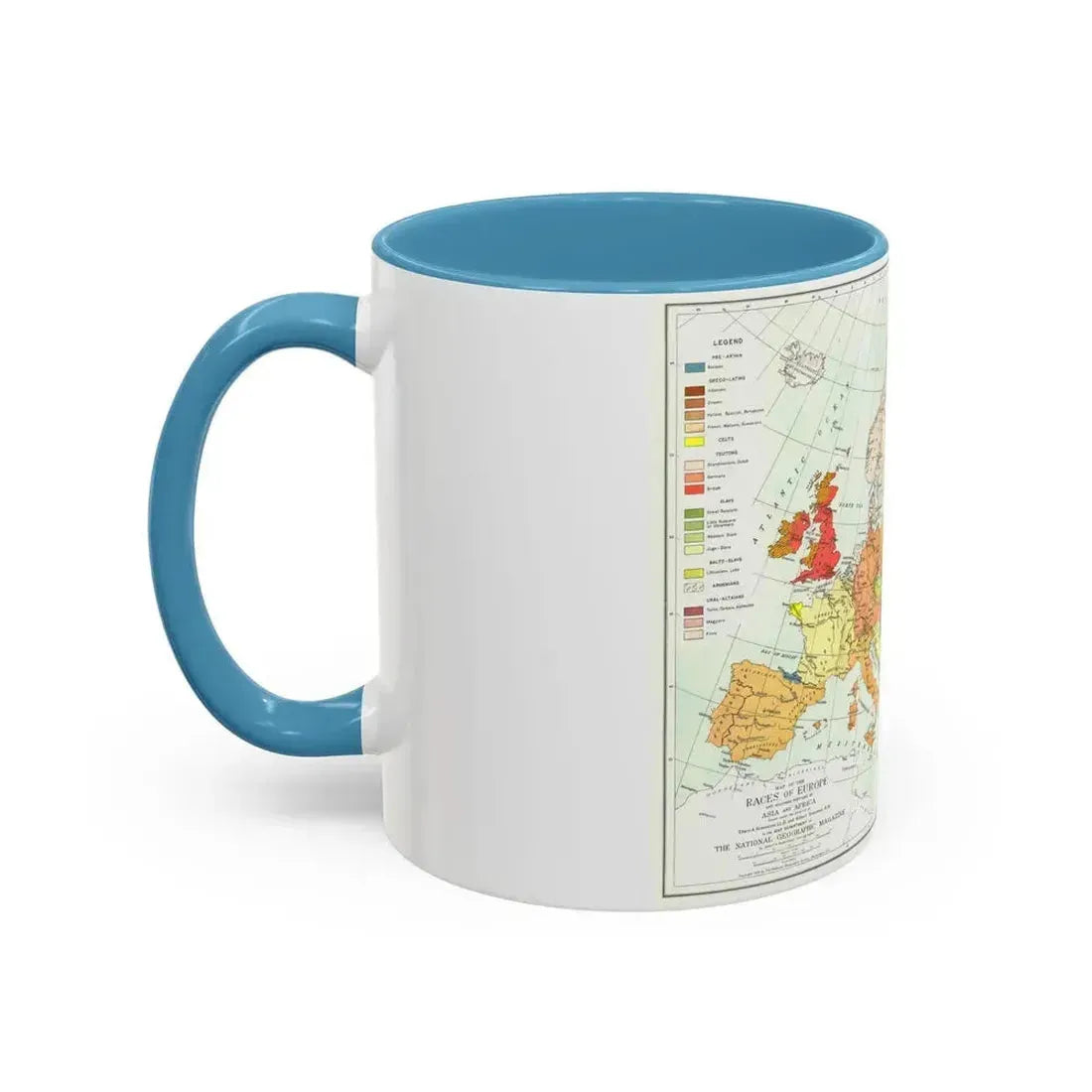 Europe and Adjoining  Asia and Africa (1918) (Map) Accent Coffee Mug - Go Mug Yourself