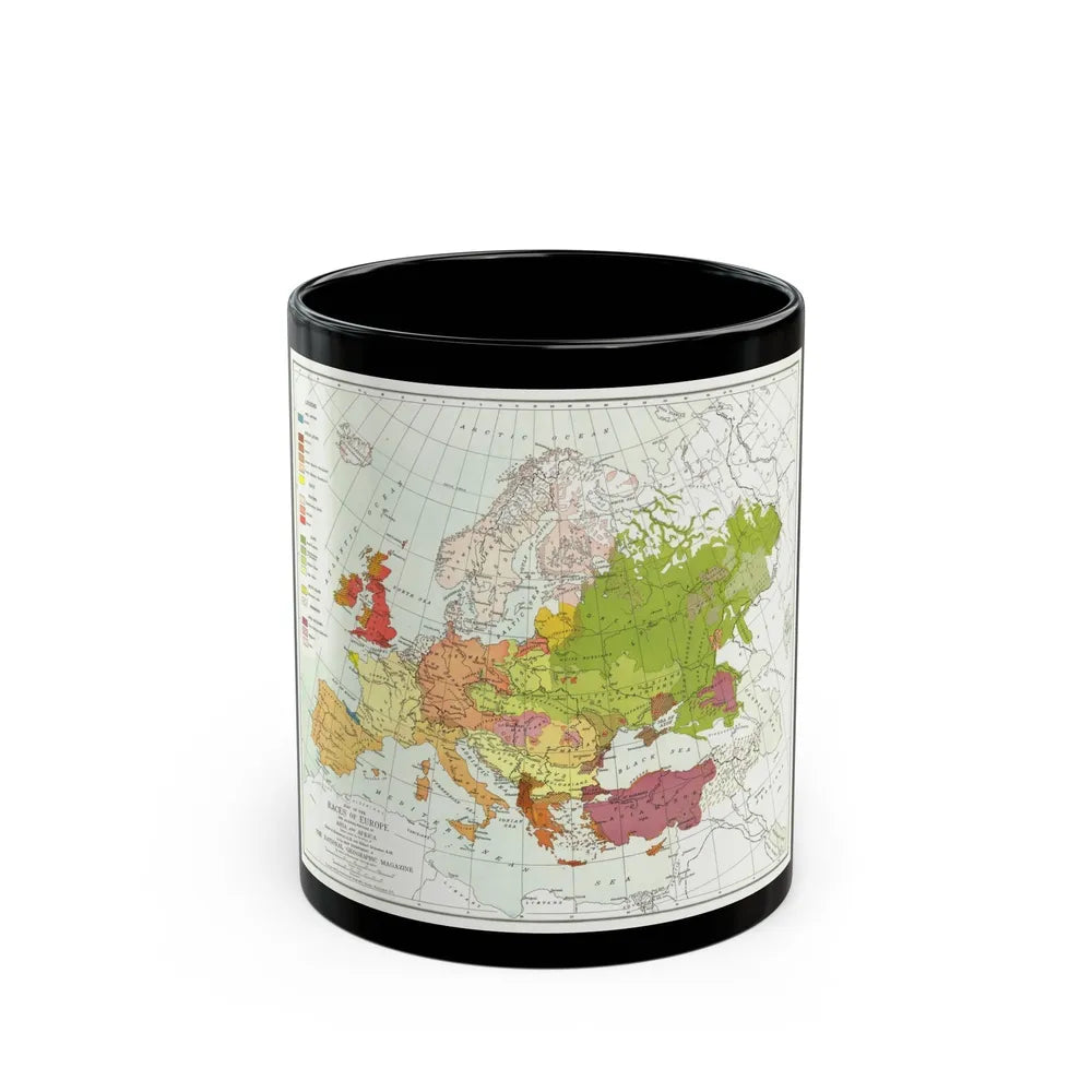 Europe and Adjoining Asia and Africa (1918) (Map) Black Coffee Mug-11oz-Go Mug Yourself