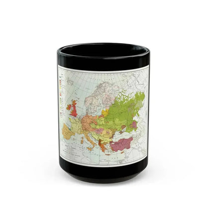 Europe and Adjoining  Asia and Africa (1918) (Map) Black Coffee Mug 15oz - Go Mug Yourself