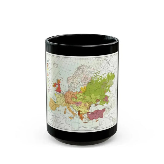 Europe and Adjoining  Asia and Africa (1918) (Map) Black Coffee Mug 15oz - Go Mug Yourself