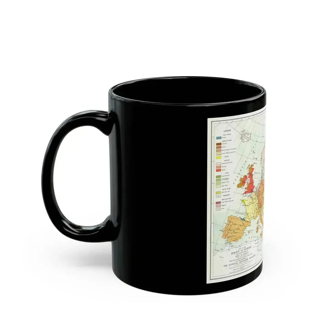 Europe and Adjoining  Asia and Africa (1918) (Map) Black Coffee Mug - Go Mug Yourself