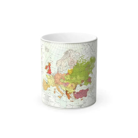 Europe and Adjoining  Asia and Africa (1918) (Map) Color Changing Mug 11oz Default Title - Go Mug Yourself