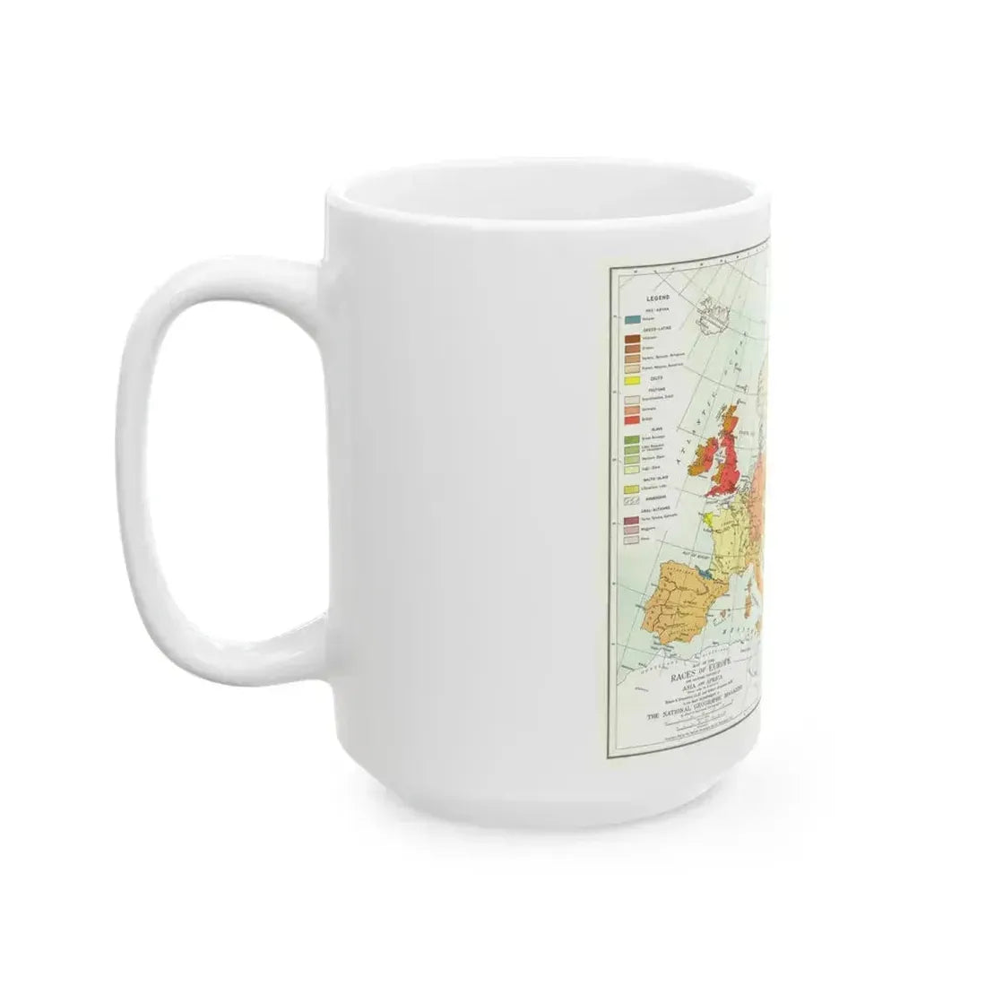 Europe and Adjoining  Asia and Africa (1918) (Map) White Coffee Mug - Go Mug Yourself