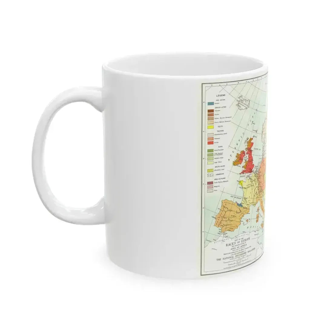 Europe and Adjoining  Asia and Africa (1918) (Map) White Coffee Mug - Go Mug Yourself