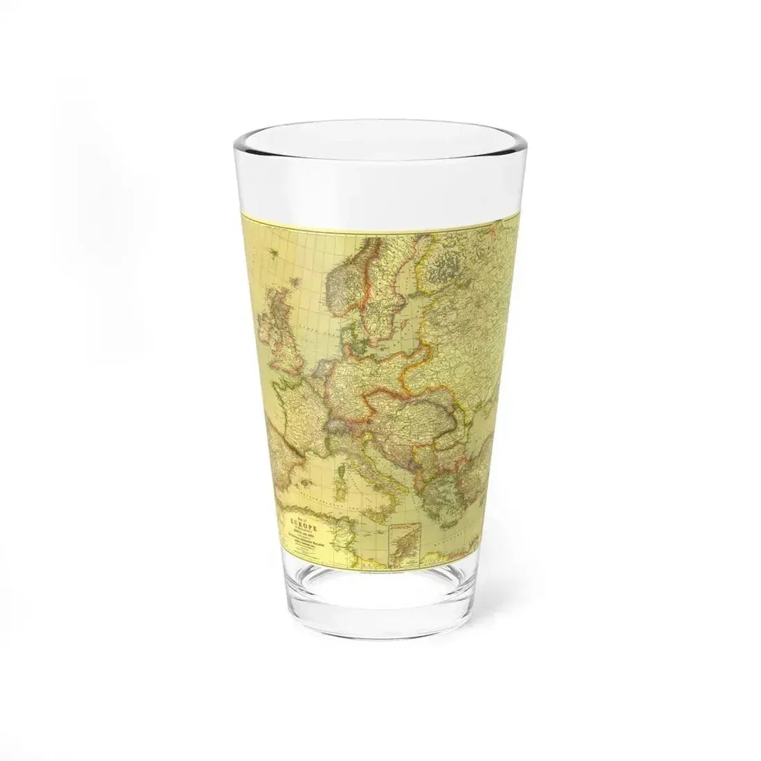 Europe and  Africa and Asia (1915) (Map) Pint Glass 16oz 16oz - Go Mug Yourself