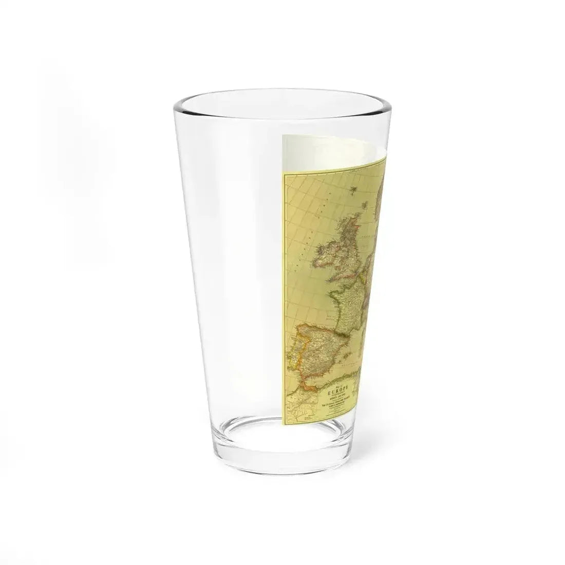 Europe and  Africa and Asia (1915) (Map) Pint Glass 16oz - Go Mug Yourself