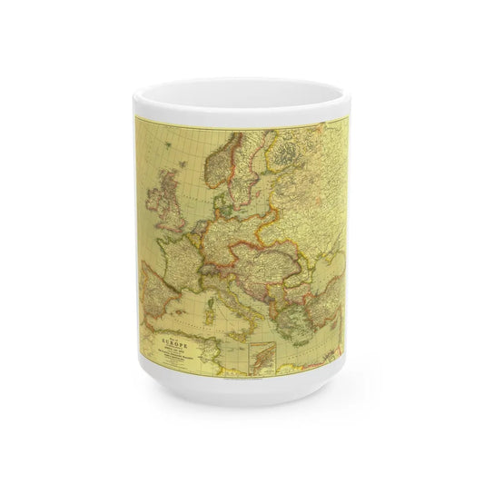 Europe and Africa and Asia (1915) (Map) White Coffee Mug-15oz-Go Mug Yourself