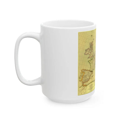 Europe and Africa and Asia (1915) (Map) White Coffee Mug-Go Mug Yourself