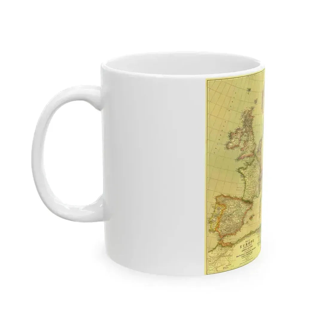 Europe and  Africa and Asia (1915) (Map) White Coffee Mug - Go Mug Yourself