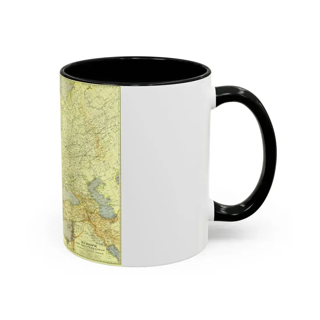 Europe and the Mediterranean (1938) (Map) Accent Coffee Mug - Go Mug Yourself