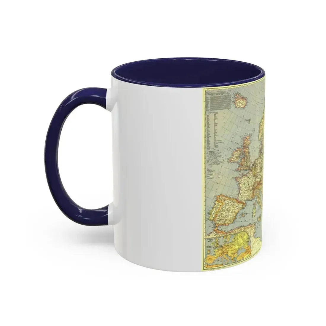 Europe and the Mediterranean (1938) (Map) Accent Coffee Mug - Go Mug Yourself