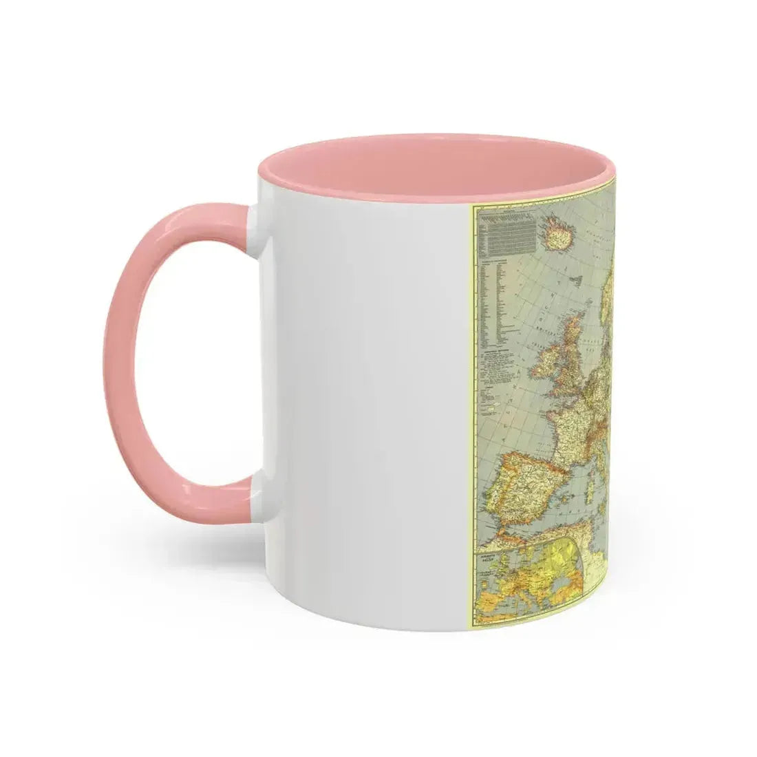 Europe and the Mediterranean (1938) (Map) Accent Coffee Mug - Go Mug Yourself