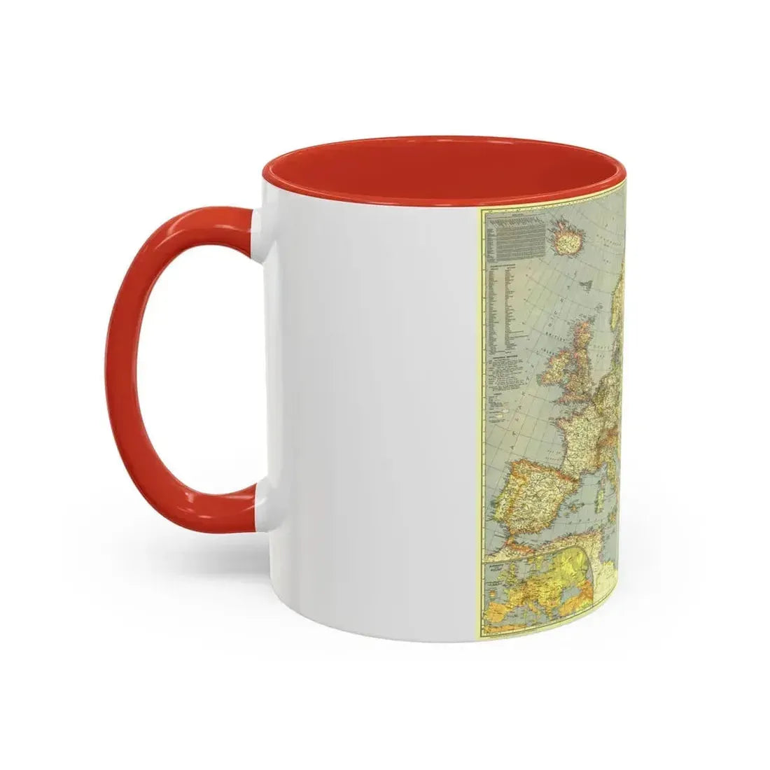 Europe and the Mediterranean (1938) (Map) Accent Coffee Mug - Go Mug Yourself