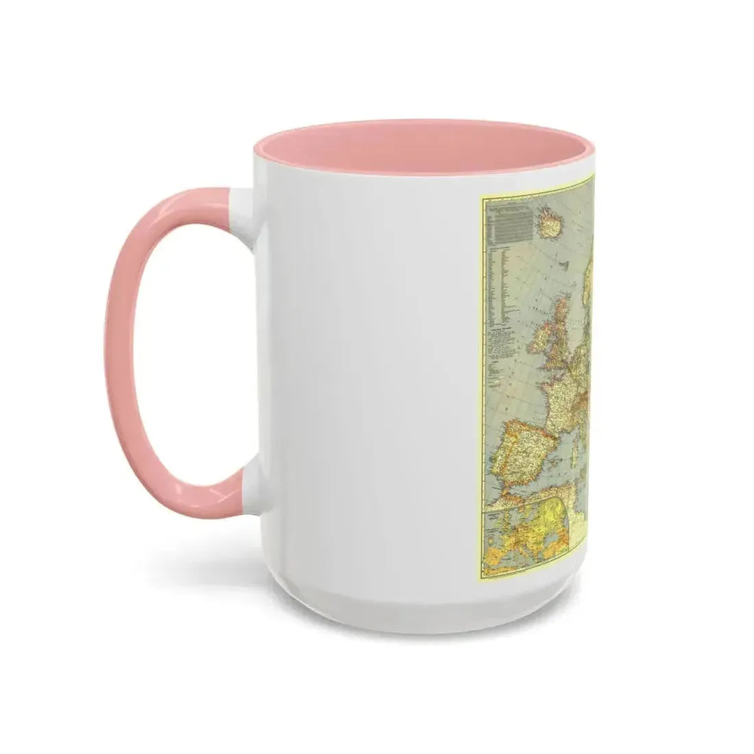 Europe and the Mediterranean (1938) (Map) Accent Coffee Mug - Go Mug Yourself