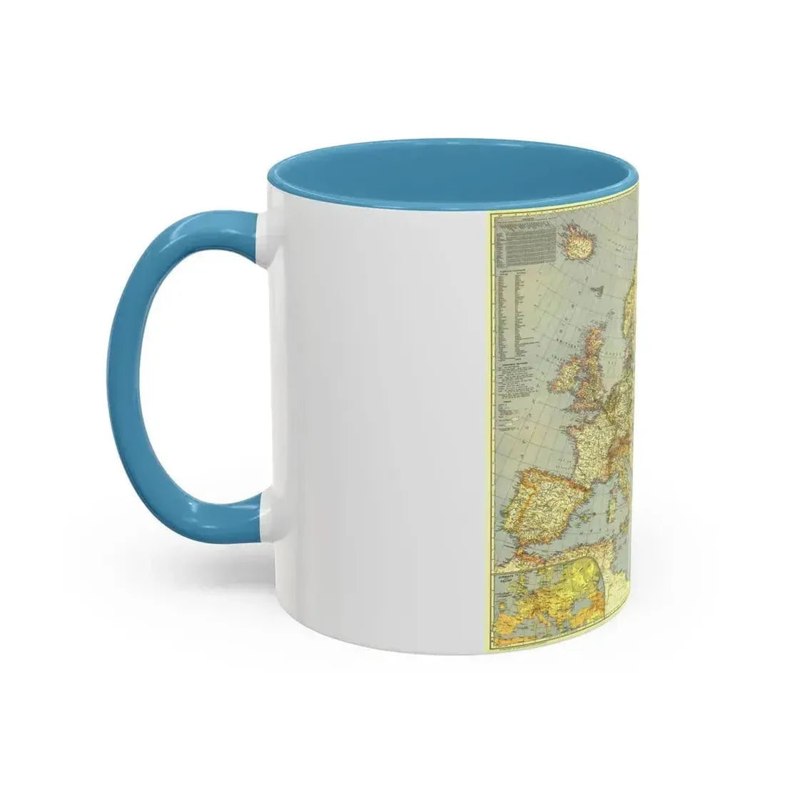 Europe and the Mediterranean (1938) (Map) Accent Coffee Mug - Go Mug Yourself