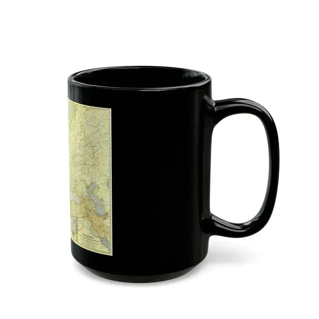 Europe and the Mediterranean (1938) (Map) Black Coffee Mug - Go Mug Yourself