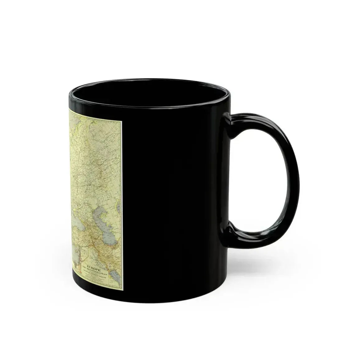Europe and the Mediterranean (1938) (Map) Black Coffee Mug - Go Mug Yourself
