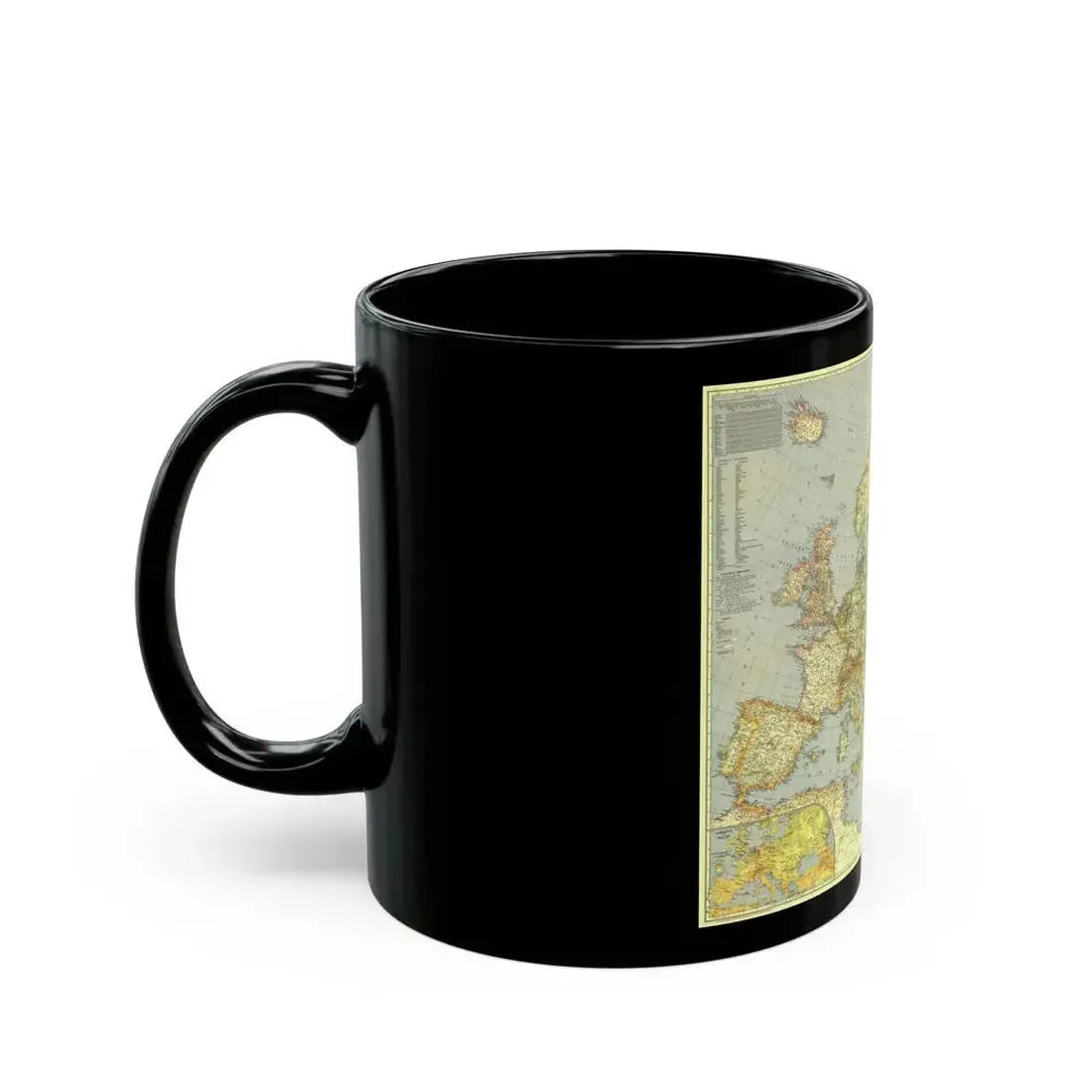 Europe and the Mediterranean (1938) (Map) Black Coffee Mug - Go Mug Yourself