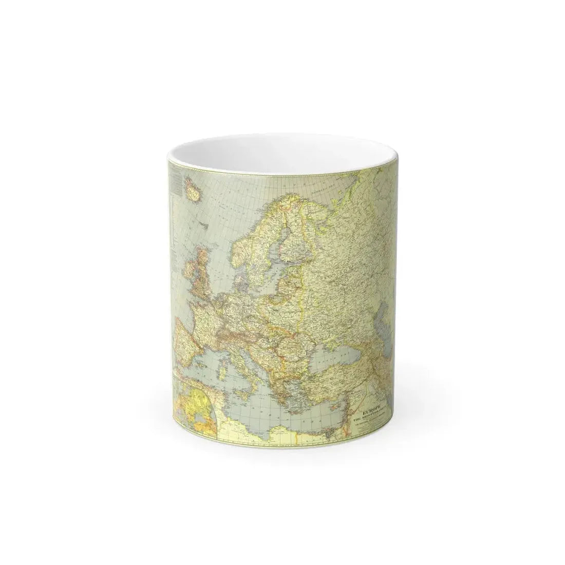 Europe and the Mediterranean (1938) (Map) Color Changing Mug 11oz Default Title 11oz - Go Mug Yourself