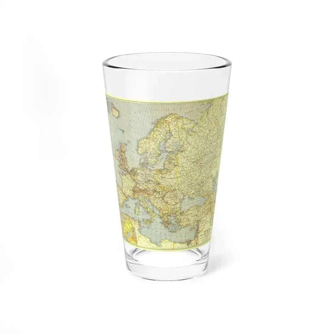 Europe and the Mediterranean (1938) (Map) Pint Glass 16oz 16oz - Go Mug Yourself