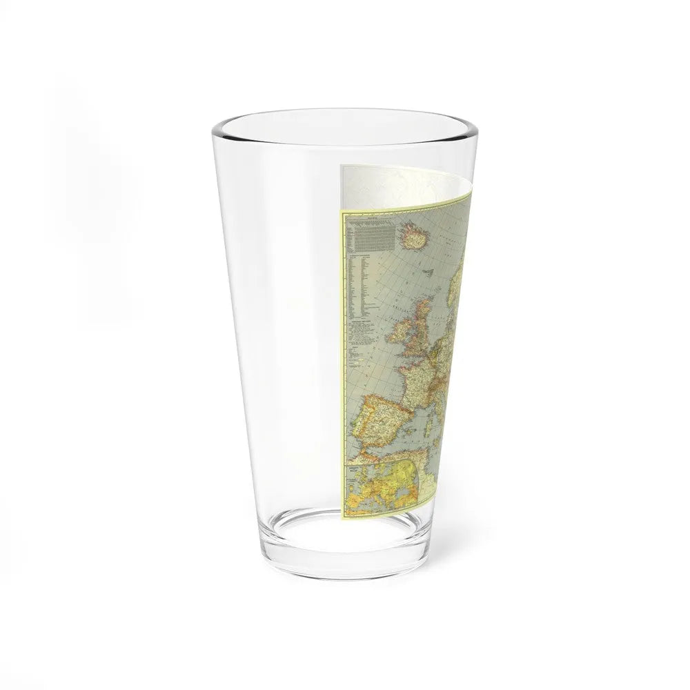 Europe and the Mediterranean (1938) (Map) Pint Glass 16oz-Go Mug Yourself