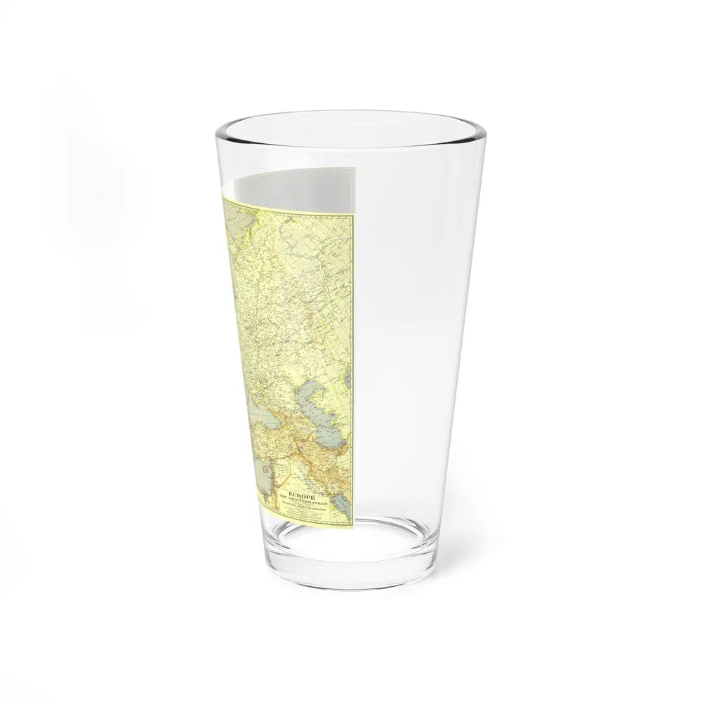 Europe and the Mediterranean (1938) (Map) Pint Glass 16oz-Go Mug Yourself