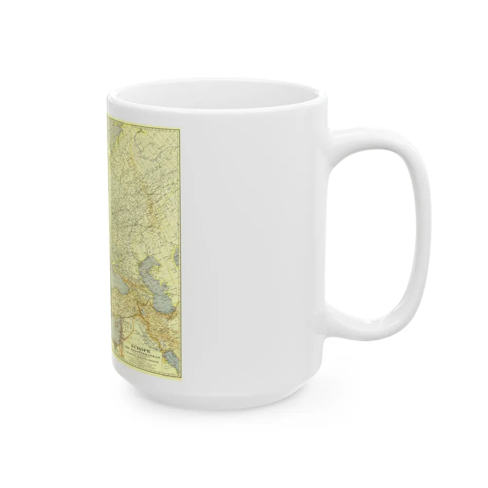 Europe and the Mediterranean (1938) (Map) White Coffee Mug-Go Mug Yourself