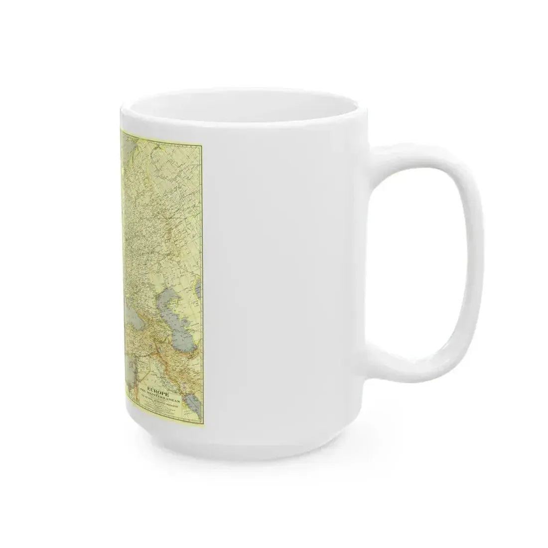 Europe and the Mediterranean (1938) (Map) White Coffee Mug - Go Mug Yourself