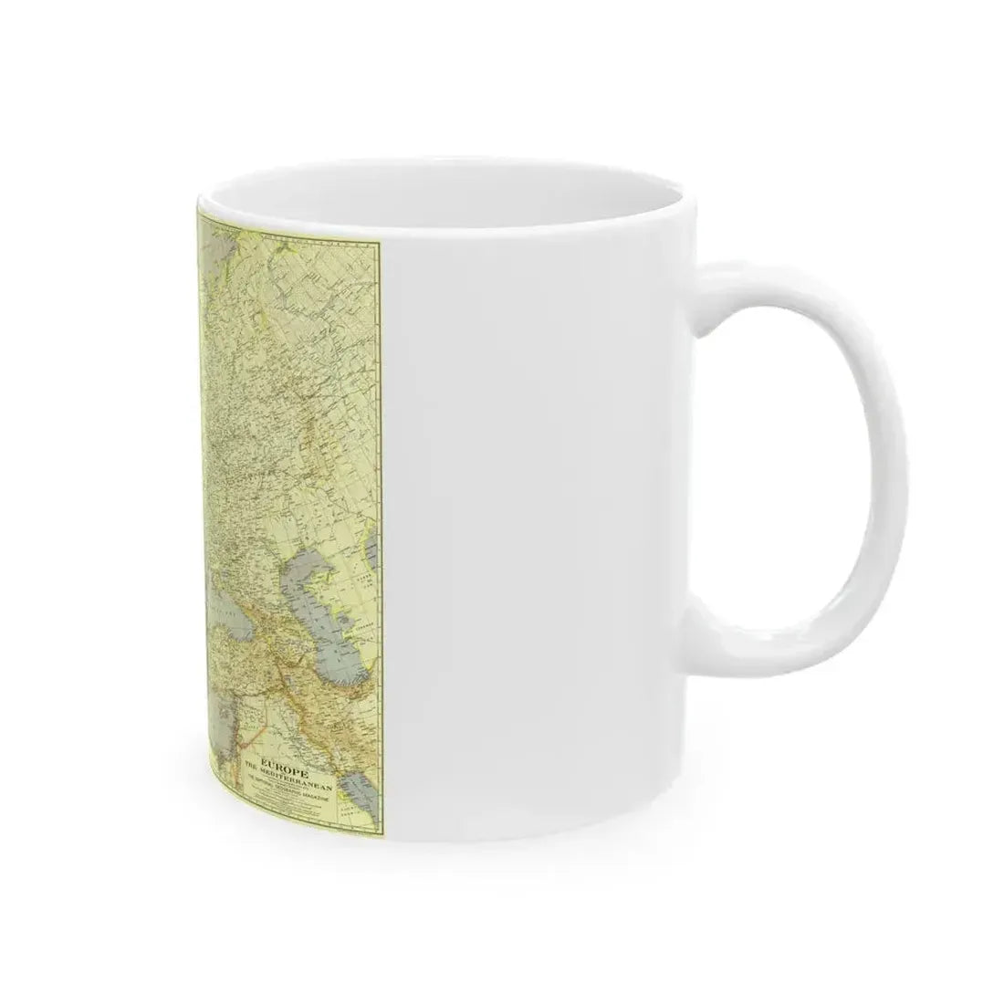 Europe and the Mediterranean (1938) (Map) White Coffee Mug - Go Mug Yourself