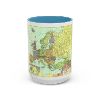 Europe and the Near East (1929) (Map) Accent Coffee Mug 15oz Light Blue - Go Mug Yourself