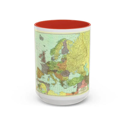 Europe and the Near East (1929) (Map) Accent Coffee Mug 15oz Red - Go Mug Yourself