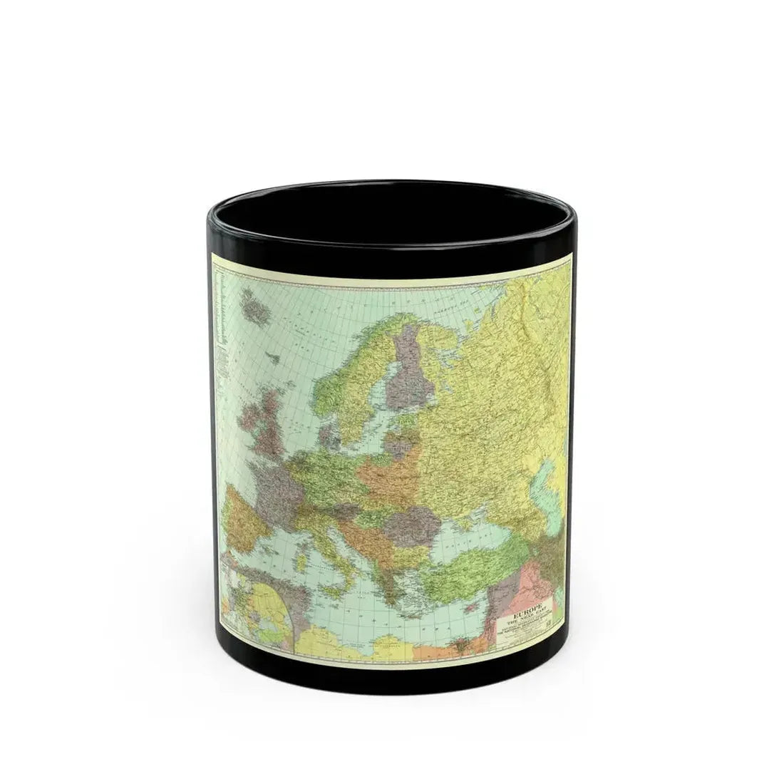 Europe and the Near East (1929) (Map) Black Coffee Mug 11oz - Go Mug Yourself