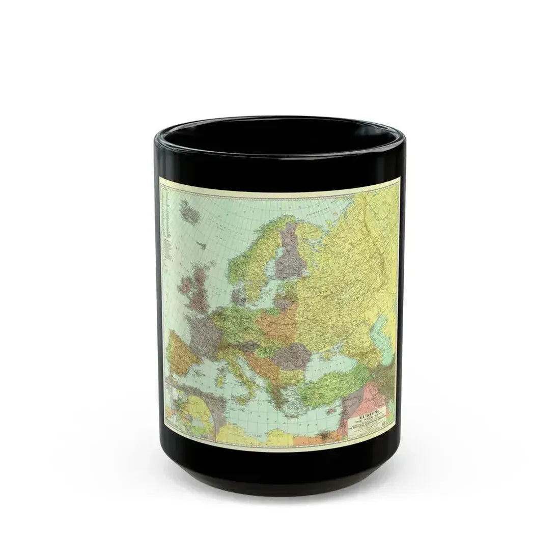 Europe and the Near East (1929) (Map) Black Coffee Mug 15oz - Go Mug Yourself