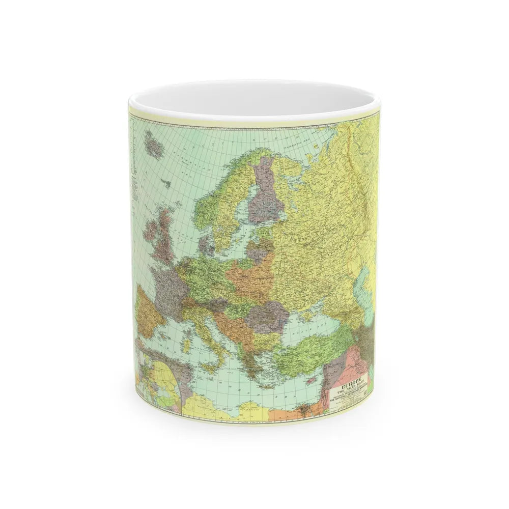 Europe and the Near East (1929) (Map) White Coffee Mug-11oz-Go Mug Yourself