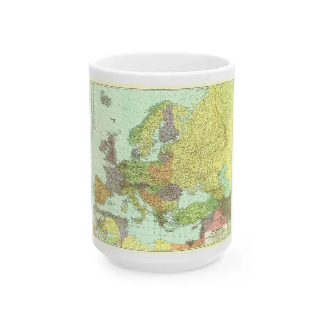 Europe and the Near East (1929) (Map) White Coffee Mug 15oz - Go Mug Yourself