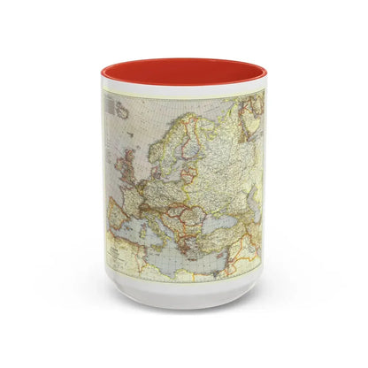 Europe and the Near East (1940) (Map) Accent Coffee Mug 15oz Red - Go Mug Yourself