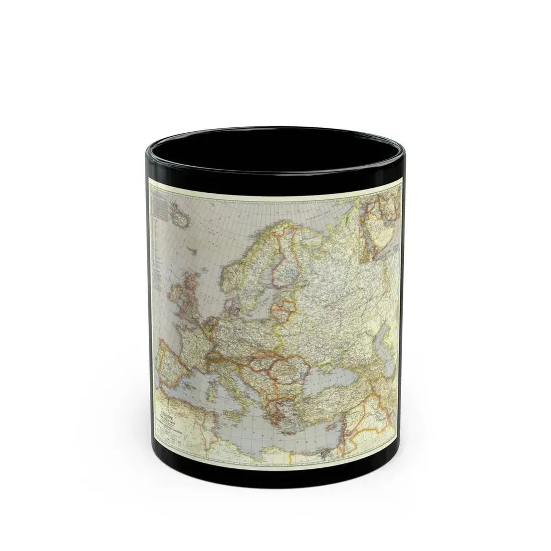 Europe and the Near East (1940) (Map) Black Coffee Mug 11oz - Go Mug Yourself