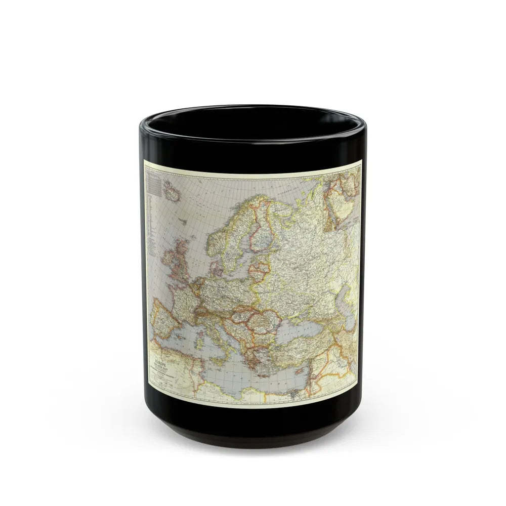 Europe and the Near East (1940) (Map) Black Coffee Mug-15oz-Go Mug Yourself