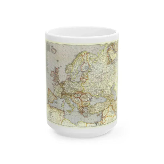 Europe and the Near East (1940) (Map) White Coffee Mug 15oz - Go Mug Yourself
