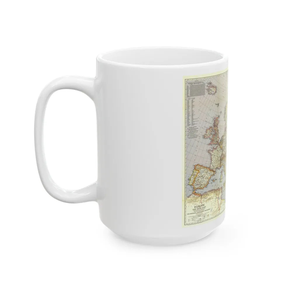 Europe and the Near East (1940) (Map) White Coffee Mug-Go Mug Yourself